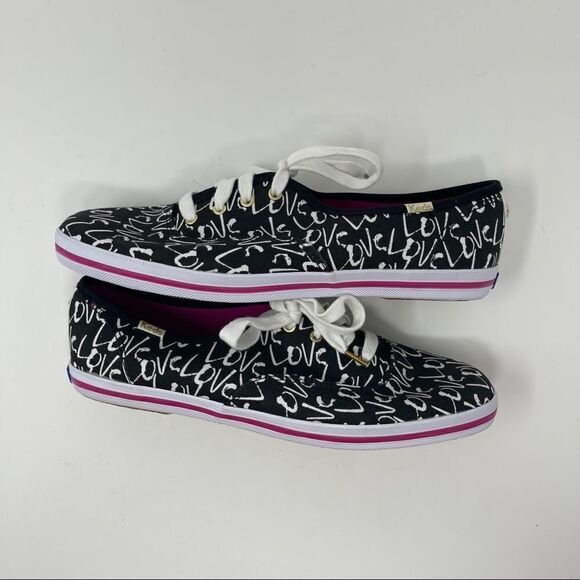 Kate Spade New York KEDS Sneaker Love Black White MISMATCHED Size 8.5Right 9Left - Picture 4 of 11